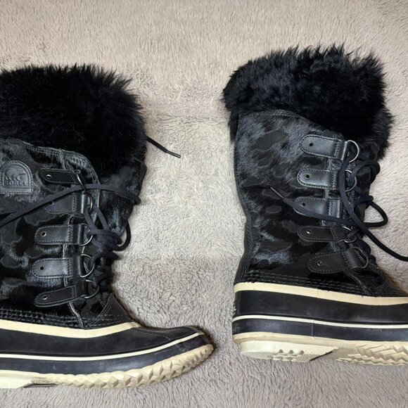 Sorel Joan of Arctic Reserve Black Cowhair Waterproof Winter Boots - Size 7 - Picture 3 of 8